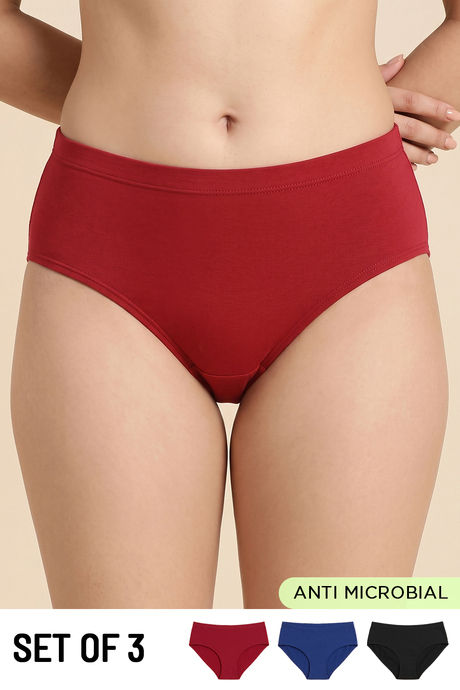 Zivame Full Coverage Medium Rise Hipster Panty (Pack of 3) - Multicolor Buy Zivame Full Coverage Medium Rise Hipster Panty (Pack of 3) - Multicolor